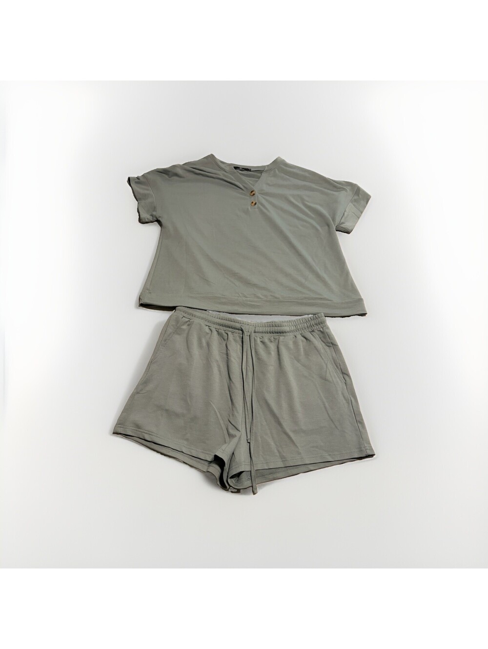 Lillusory Short-Sleeved T-Shirt And Shorts Lounge Set Green Mint Size XL